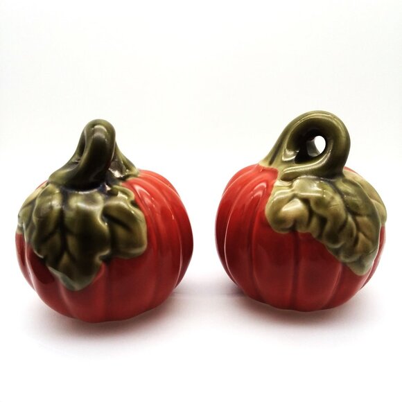 VTG Pumpkin Salt & Pepper Shakers Fall Autumn Thanksgiving Decor Festive Unused - Picture 4 of 5